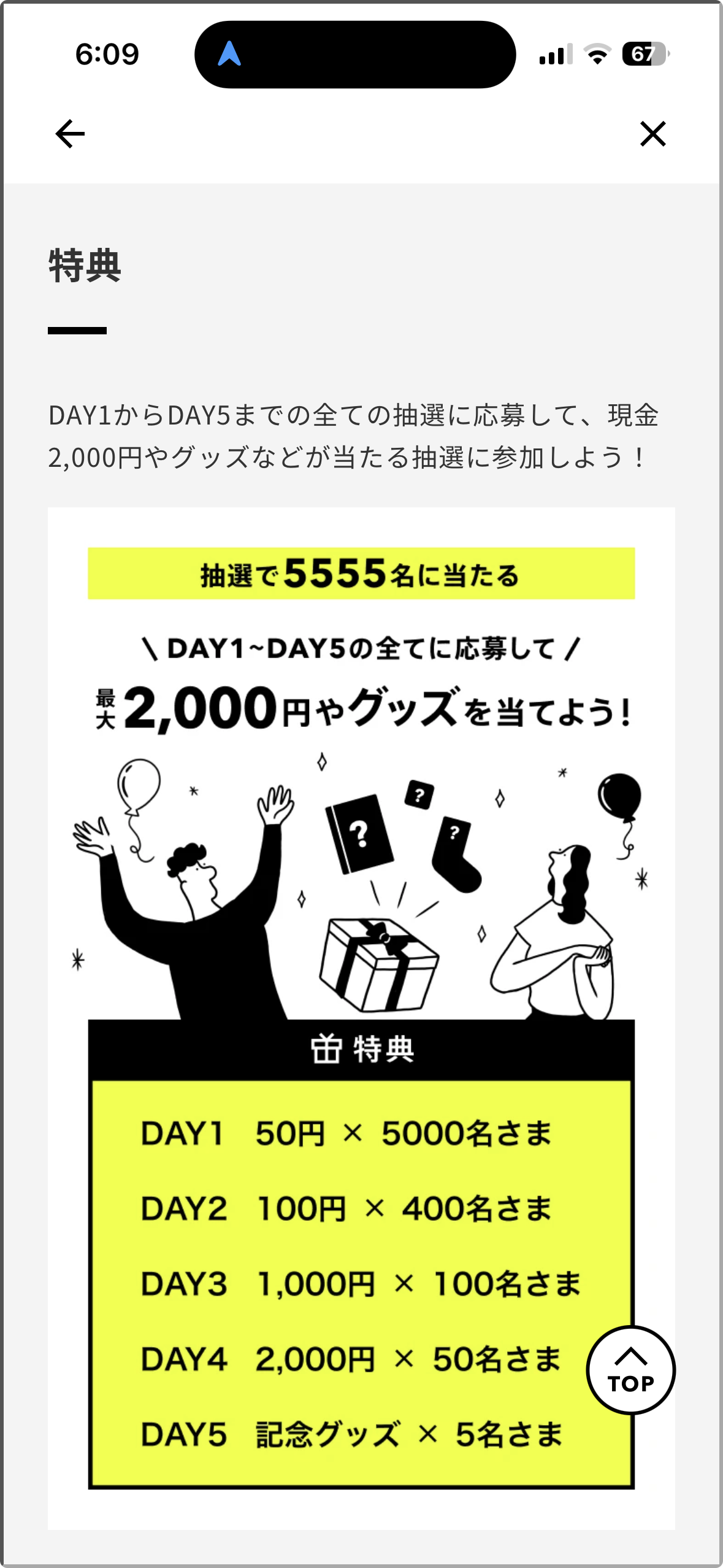 みんなの銀行5周年感謝祭DAY1-DAY5特典。5,555名抽選。