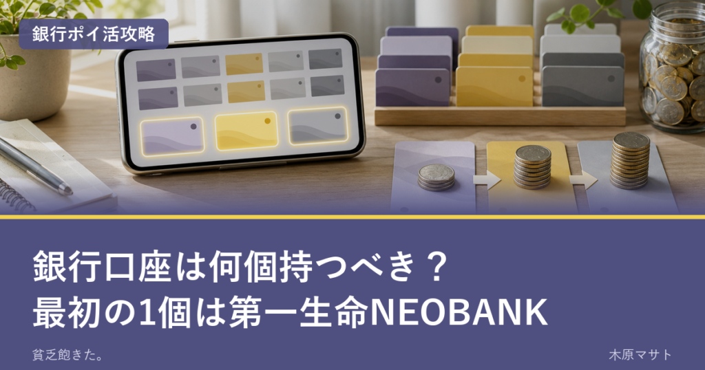 銀行口座は何個持つべきか。最初の1個は第一生命NEOBANK