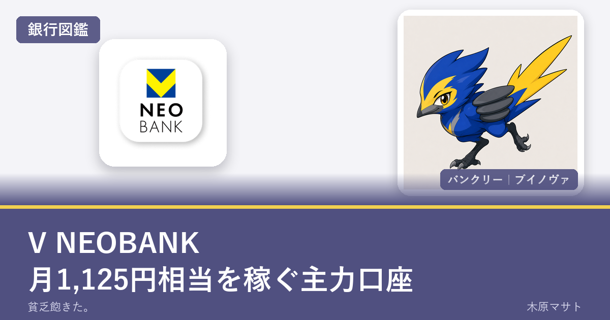 vneobank ginko zukanの銀行ロゴとバンクリーが並ぶ銀行図鑑アイキャッチ