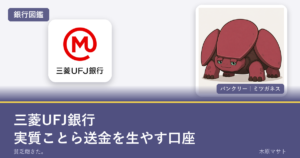 mufg bank guideの銀行ロゴとバンクリーが並ぶ銀行図鑑アイキャッチ